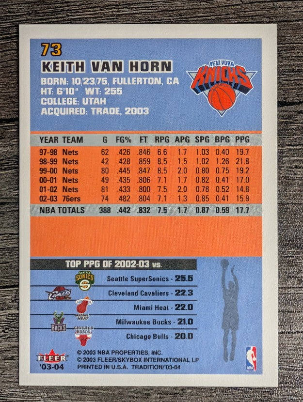 2003-04 Fleer Tradition #73 Keith Van Horn