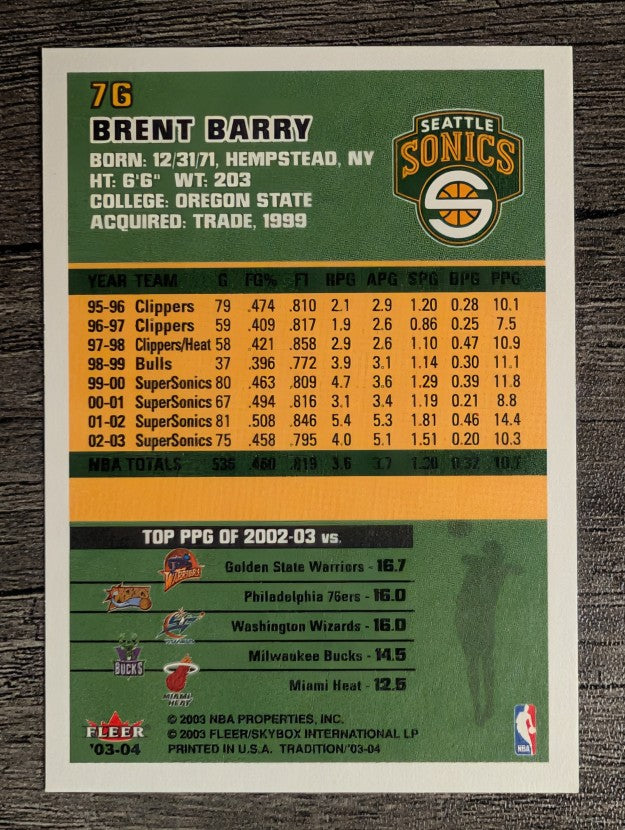 2003-04 Fleer Tradition #76 Brent Barry