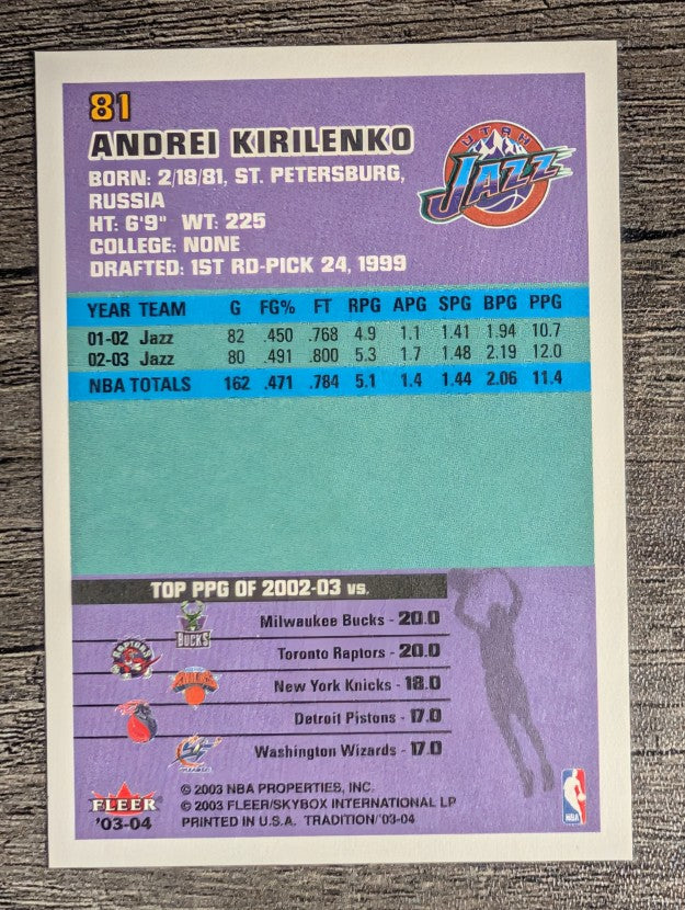 2003-04 Fleer Tradition #81 Andrei Kirilenko