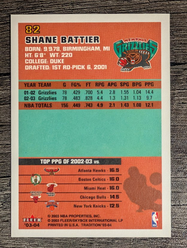 2003-04 Fleer Tradition #82 Shane Battier