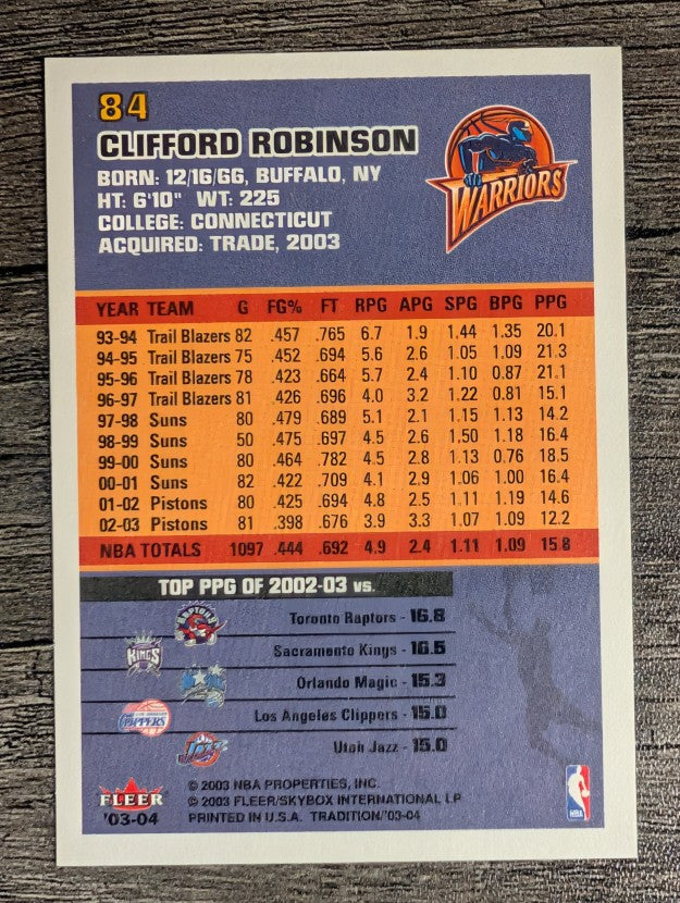 2003-04 Fleer Tradition #84 Clifford Robinson