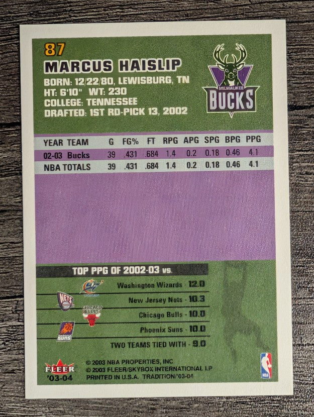 2003-04 Fleer Tradition #87 Marcus Haislip