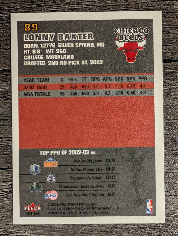 2003-04 Fleer Tradition #89 Lonny Baxter