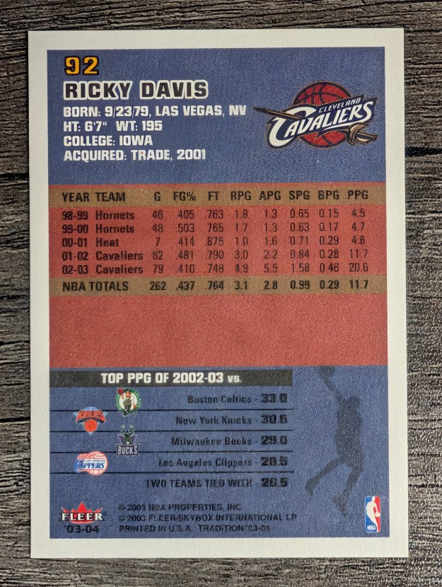 2003-04 Fleer Tradition #92 Ricky Davis