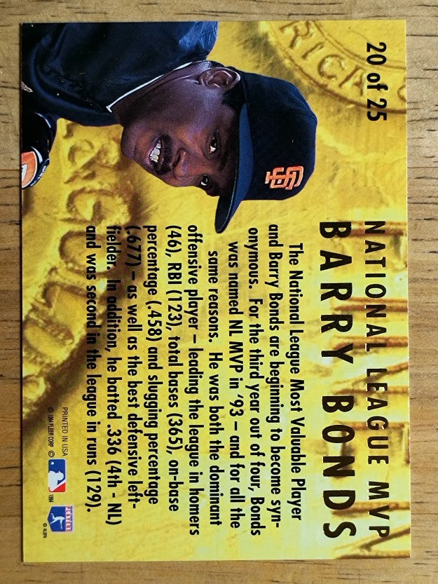 1994 Ultra Award Winners #20 Barry Bonds