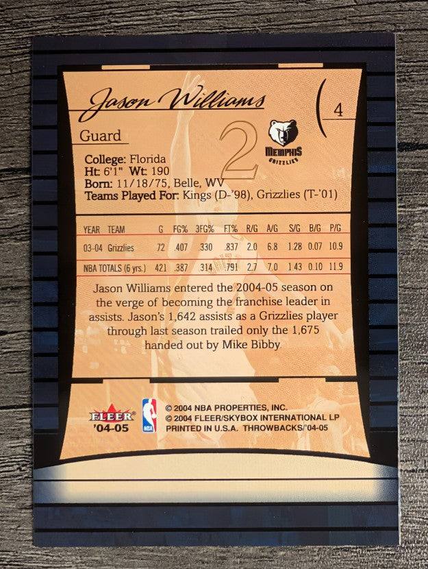 2004-05 Fleer Throwbacks #4 Jason Williams