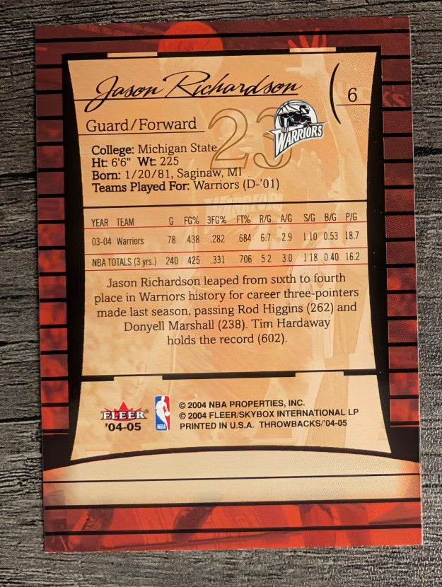 2004-05 Fleer Throwbacks #6 Jason Richardson
