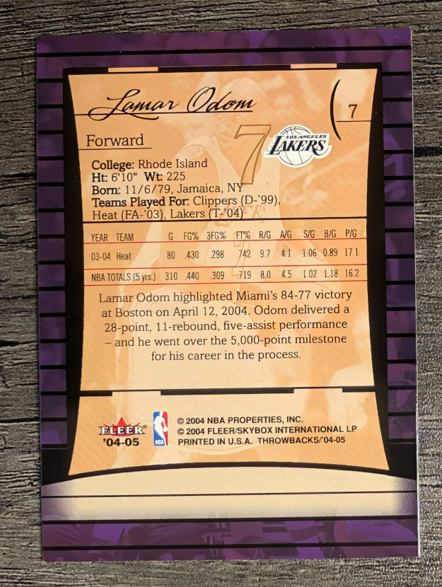 2004-05 Fleer Throwbacks #7 Lamar Odom