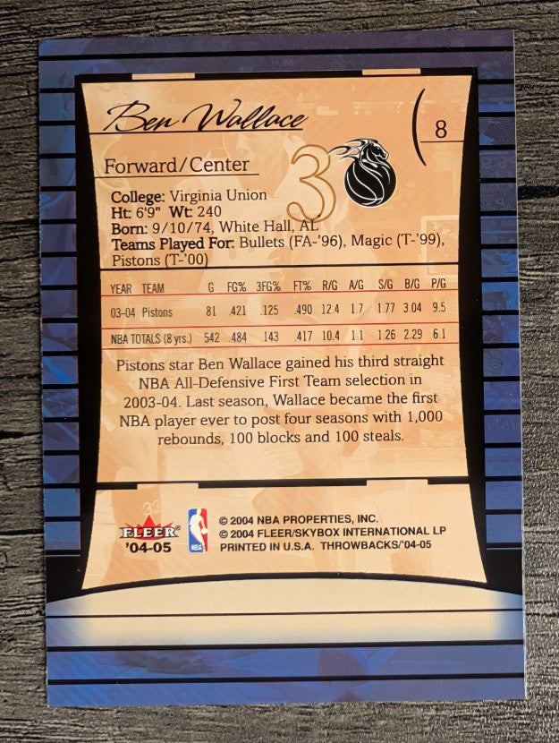 2004-05 Fleer Throwbacks #8 Ben Wallace