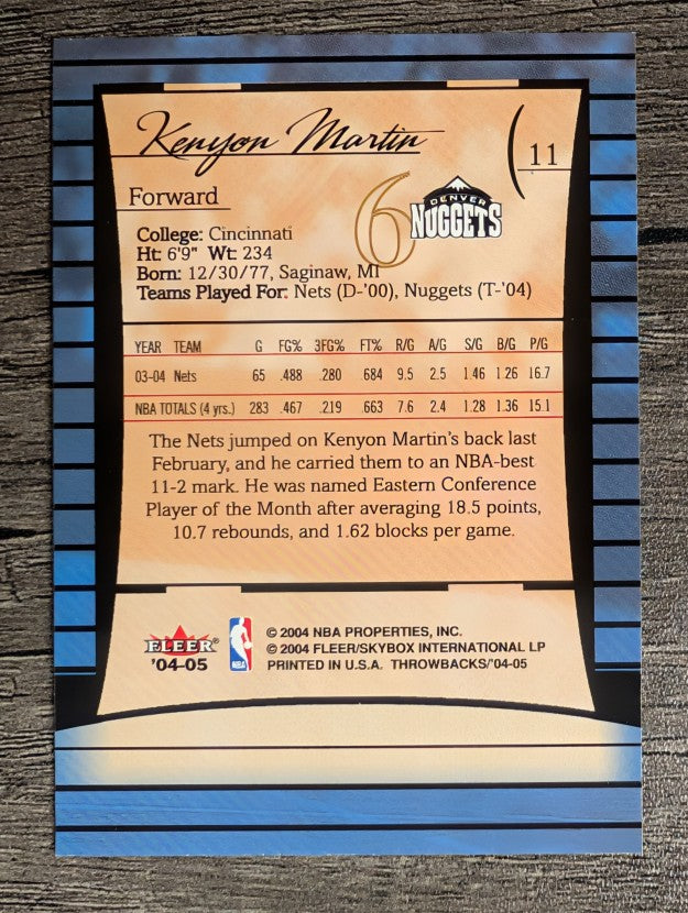 2004-05 Fleer Throwbacks #11 Kenyon Martin