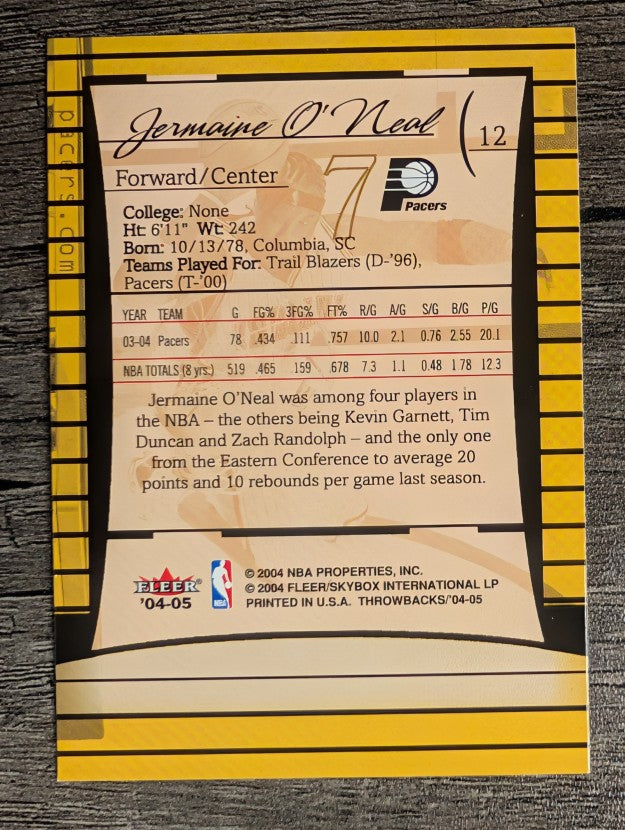 2004-05 Fleer Throwbacks #12 Jermaine O'Neal