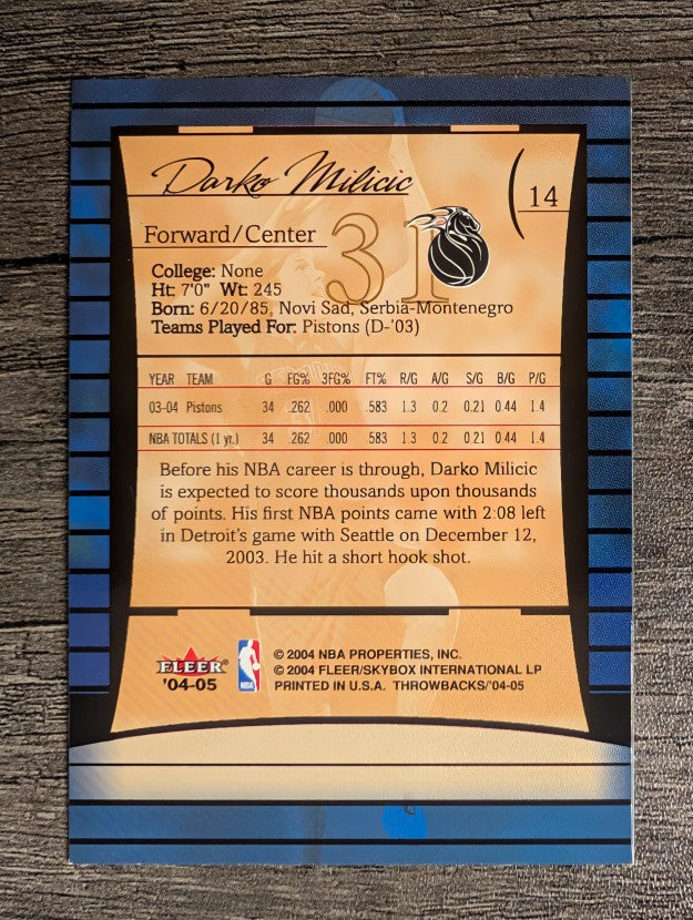 2004-05 Fleer Throwbacks #14 Darko Mililic