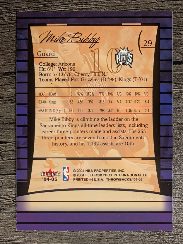 2004-05 Fleer Throwbacks #29 Mike Bibby