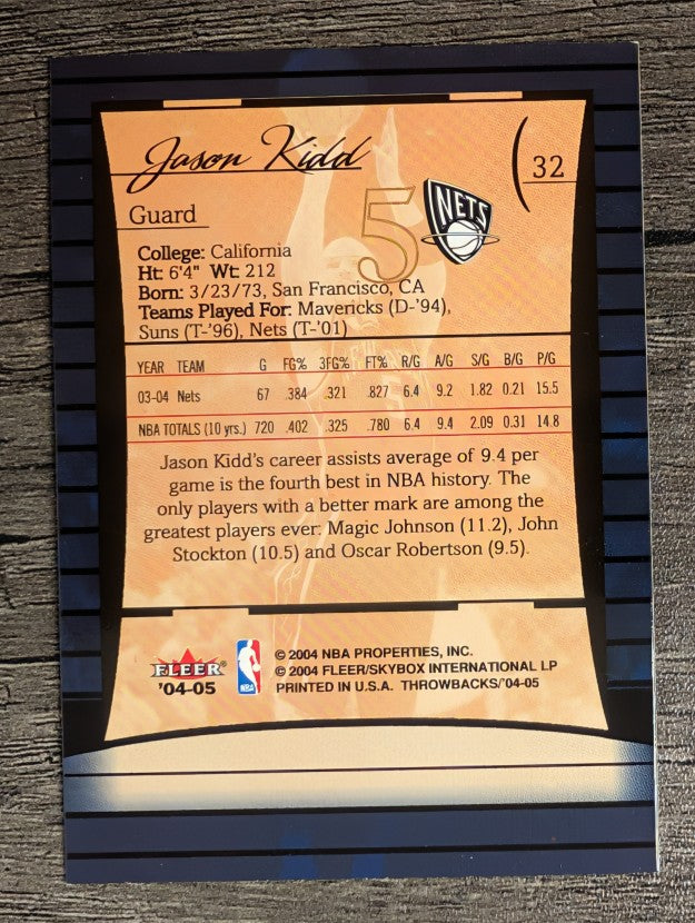 2004-05 Fleer Throwbacks #32 Jason Kidd