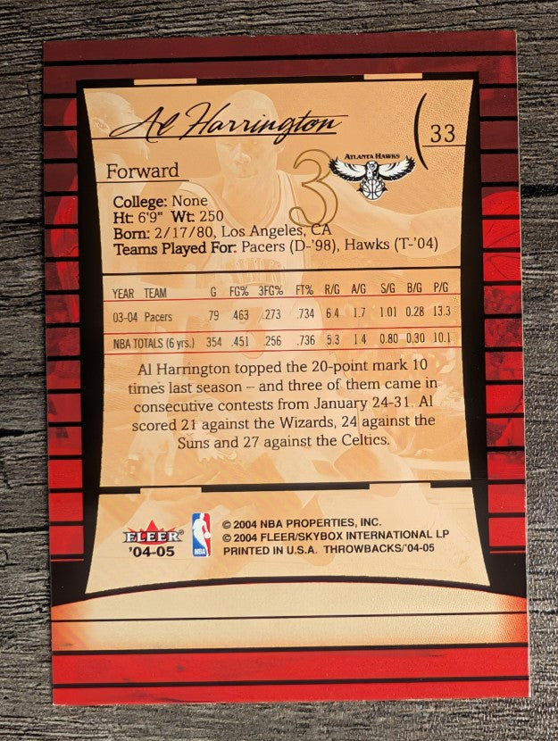 2004-05 Fleer Throwbacks #33 Al Harrington