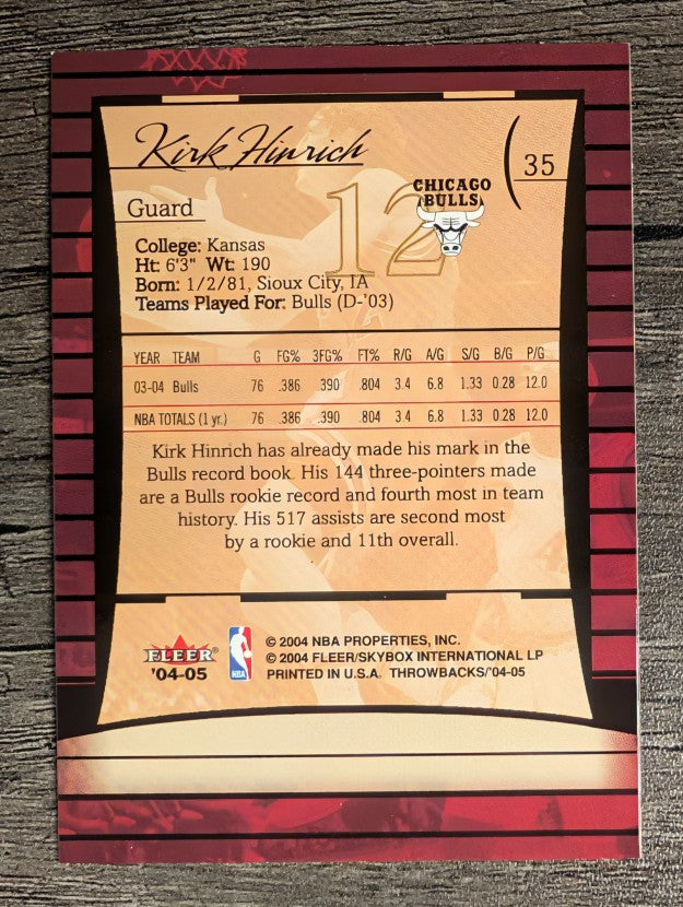 2004-05 Fleer Throwbacks #35 Kirk Hinrich