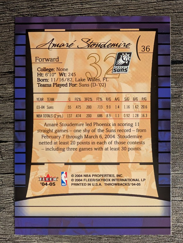 2004-05 Fleer Throwbacks #36 Amare Stoudemire