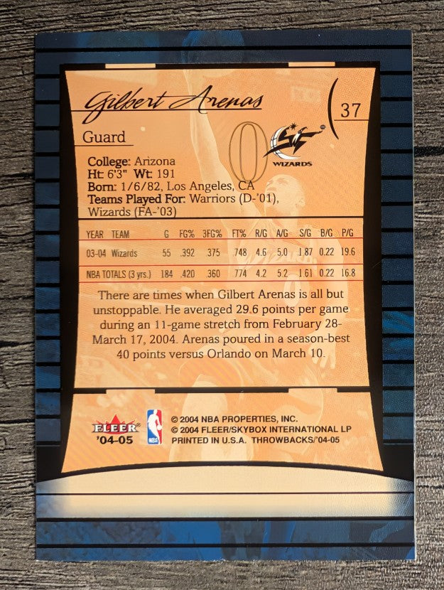 2004-05 Fleer Throwbacks #37 Gilbert Arenas