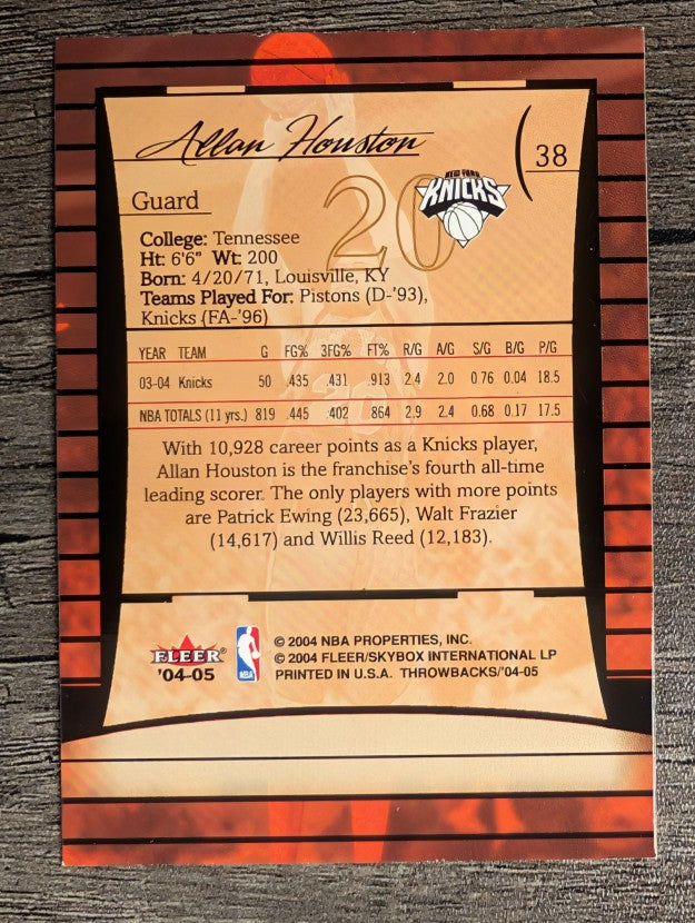 2004-05 Fleer Throwbacks #38 Allan Houston
