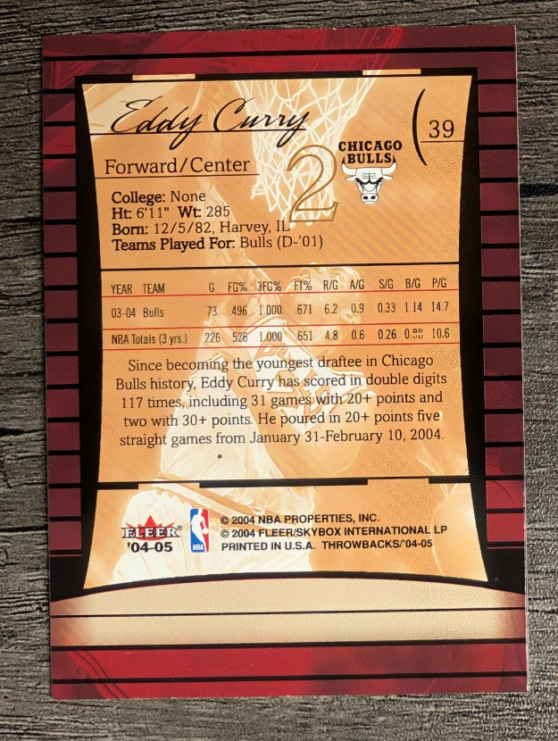 2004-05 Fleer Throwbacks #39 Eddy Curry