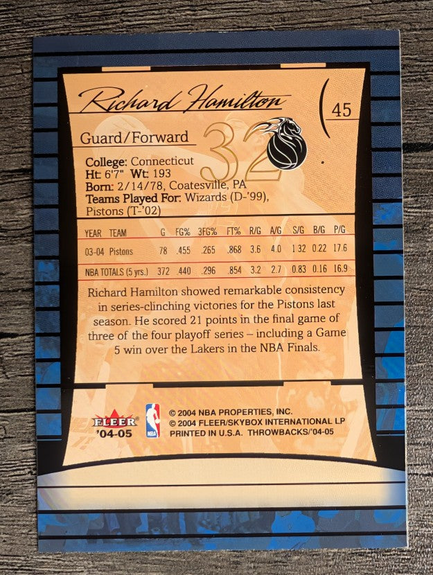2004-05 Fleer Throwbacks #45 Richard Hamilton