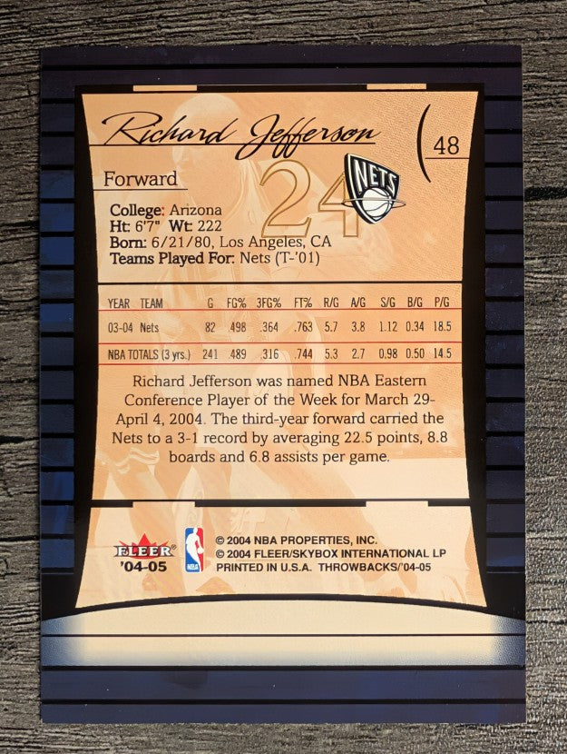 2004-05 Fleer Throwbacks #48 Richard Jefferson