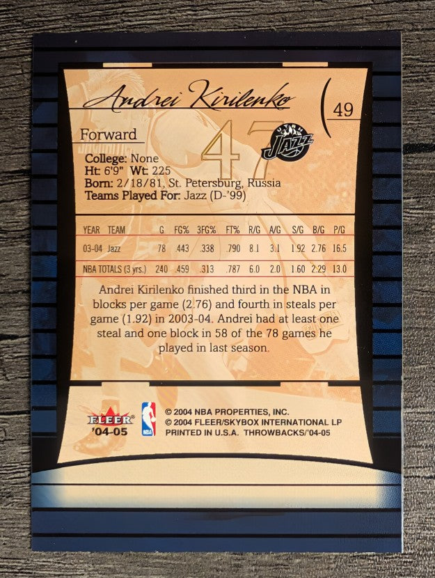 2004-05 Fleer Throwbacks #49 Andrei Kirilenko