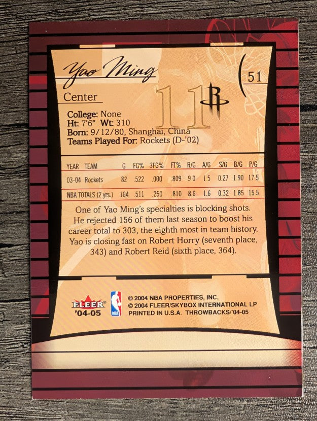 2004-05 Fleer Throwbacks #51 Yao Ming (NM)