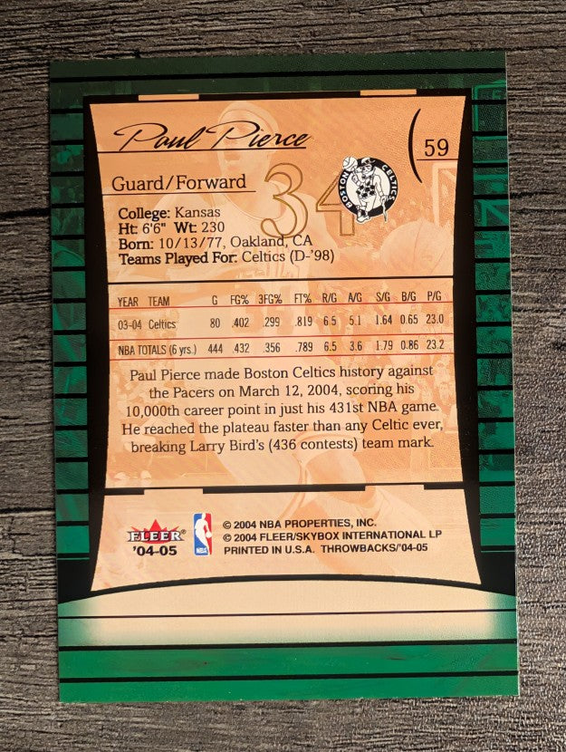 2004-05 Fleer Throwbacks #59 Paul Pierce