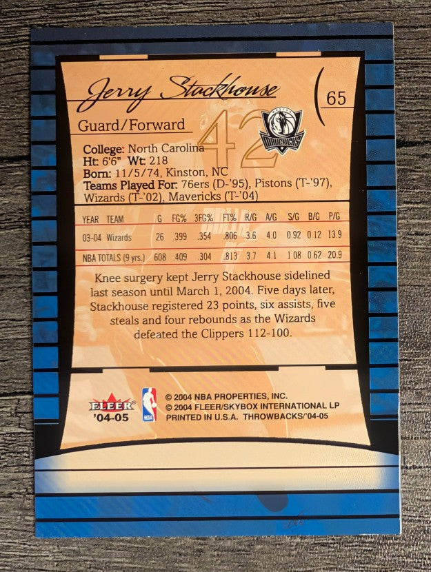 2004-05 Fleer Throwbacks #65 Jerry Stackhouse