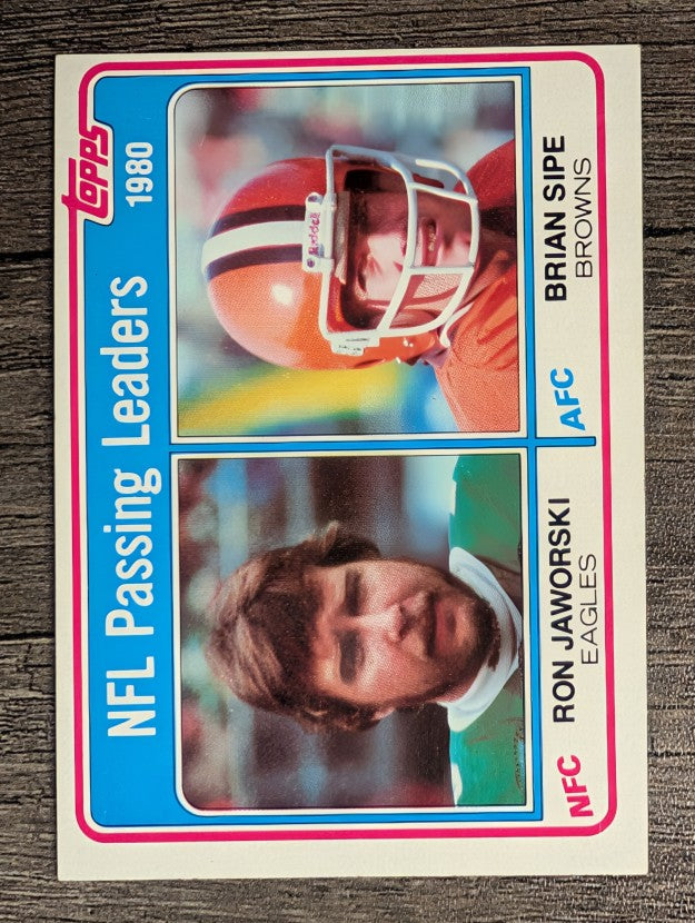 1981 Topps #1 Passing Leaders/Ron Jaworski/Brian Sipe