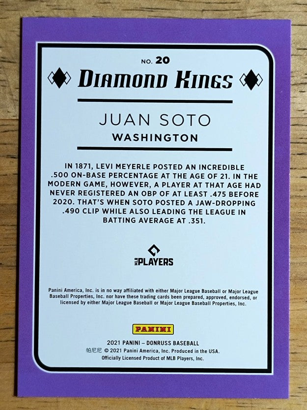 2021 Donruss #20 Juan Soto DK