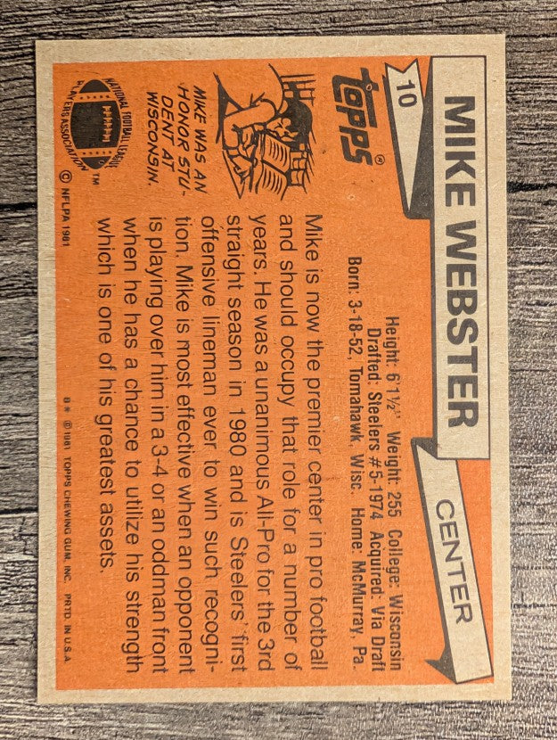 1981 Topps #10 Mike Webster AP