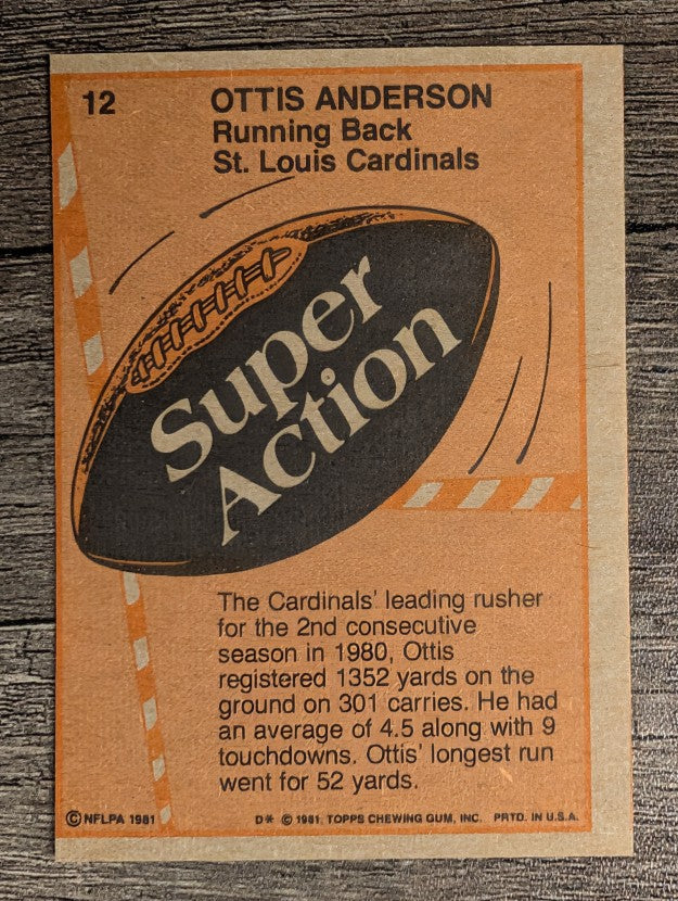 1981 Topps #12 Ottis Anderson SA