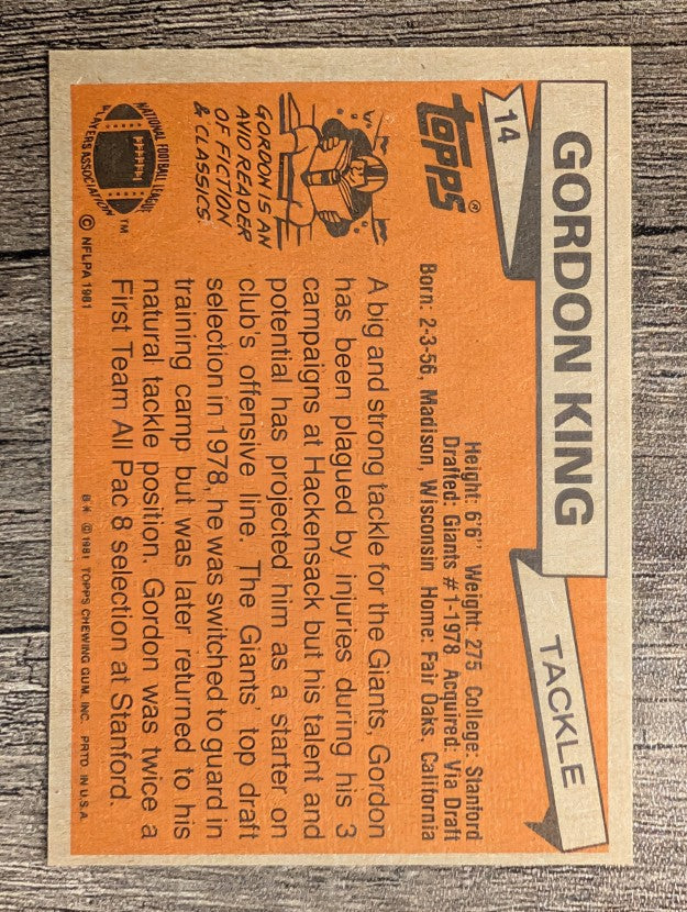 1981 Topps #14 Gordon King