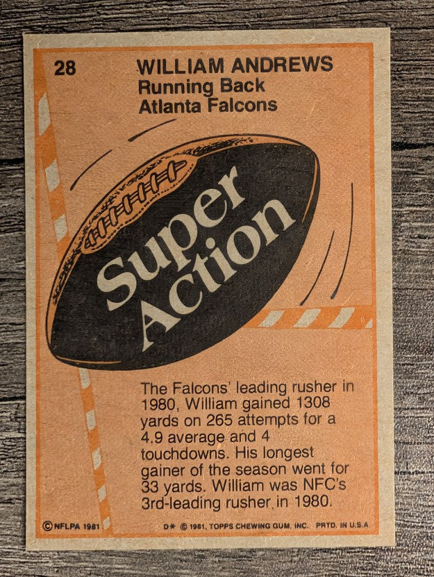1981 Topps #28 William Andrews SA