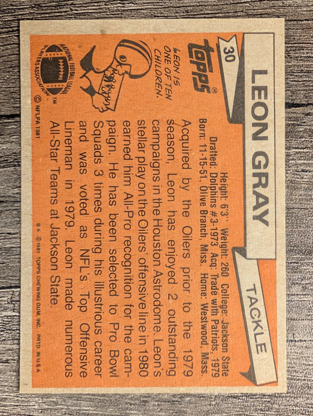 1981 Topps #30 Leon Gray AP