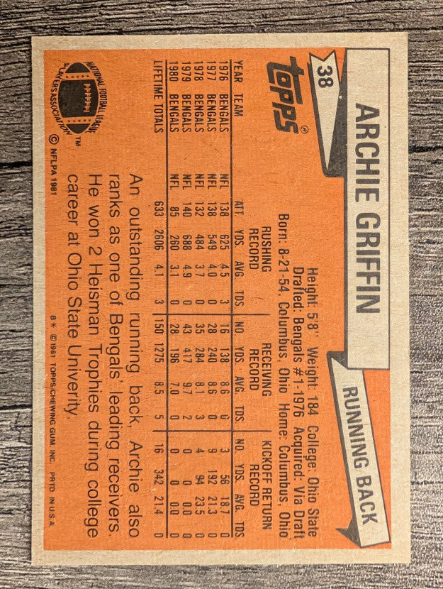 1981 Topps #38 Archie Griffin