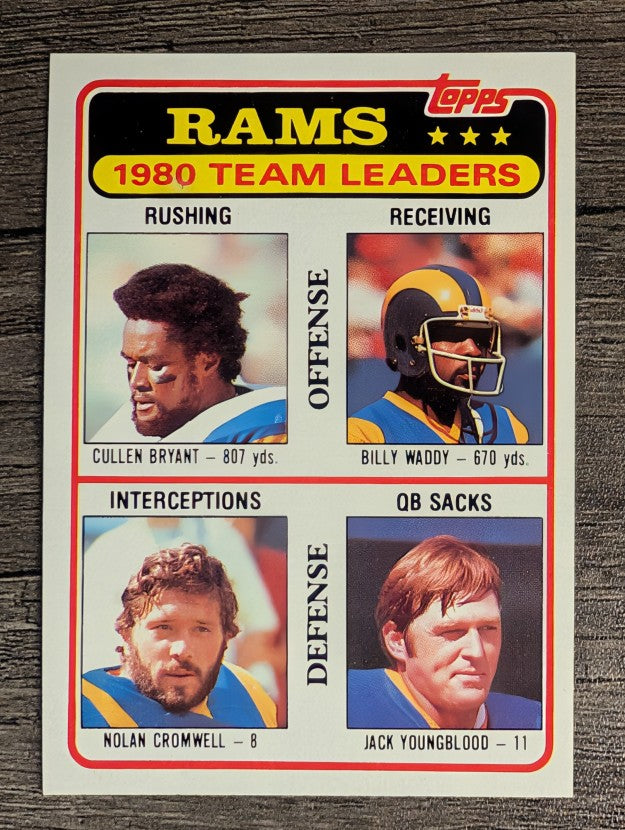 1981 Topps #39 Cullen Bryant/Billy Waddy/Nolan Cromwell/Jack Youngblood