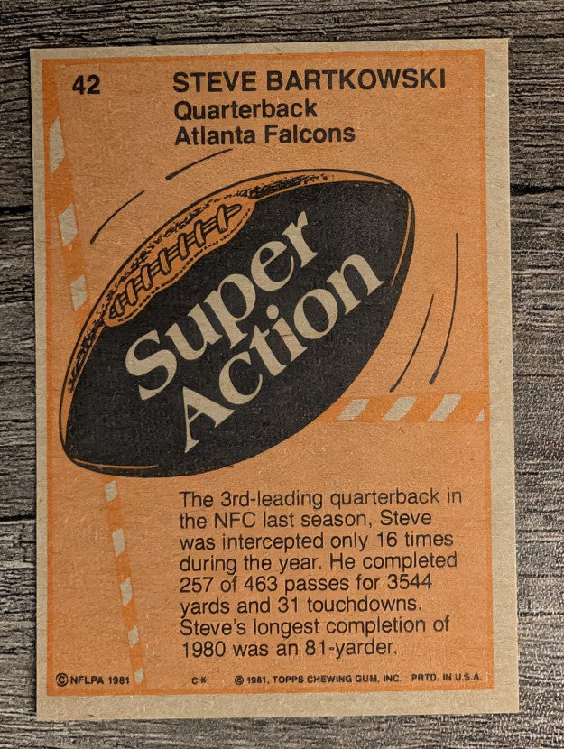 1981 Topps #42 Steve Bartkowski SA