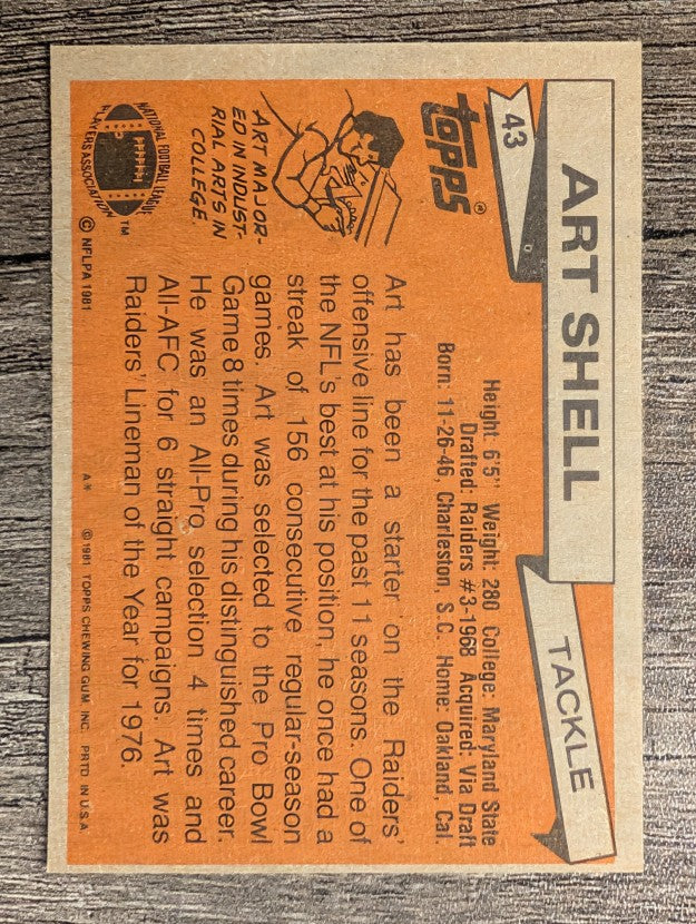 1981 Topps #43 Art Shell