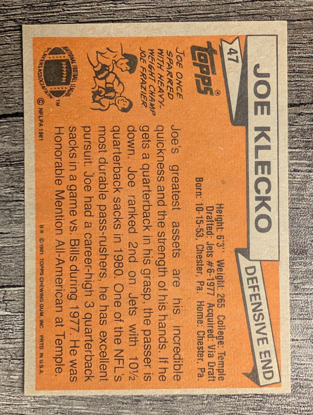 1981 Topps #47 Joe Klecko