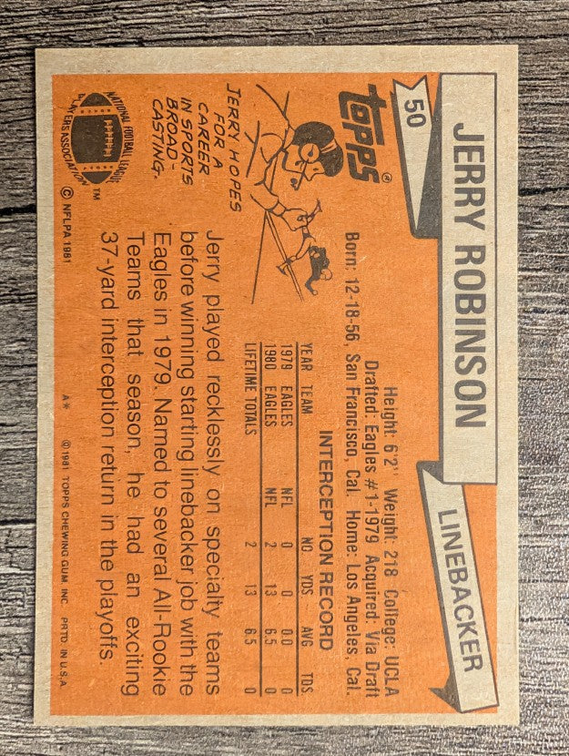 1981 Topps #50 Jerry Robinson RC