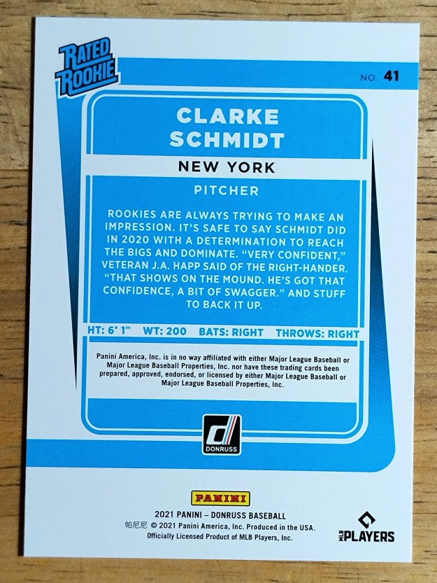 2021 Donruss #41 Clarke Schmidt RR RC