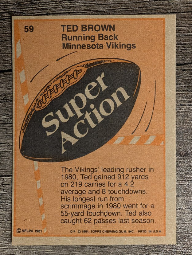 1981 Topps #59 Ted Brown SA