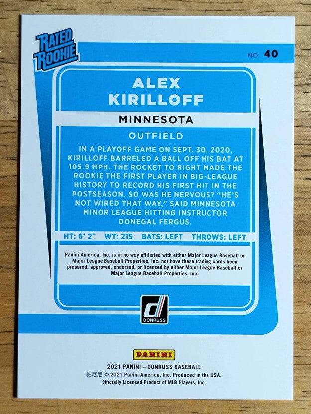2021 Donruss #40 Alex Kirilloff RR RC