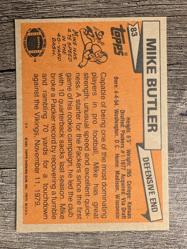 1981 Topps #83 Mike Butler