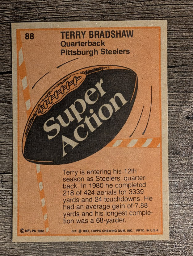 1981 Topps #88 Terry Bradshaw SA
