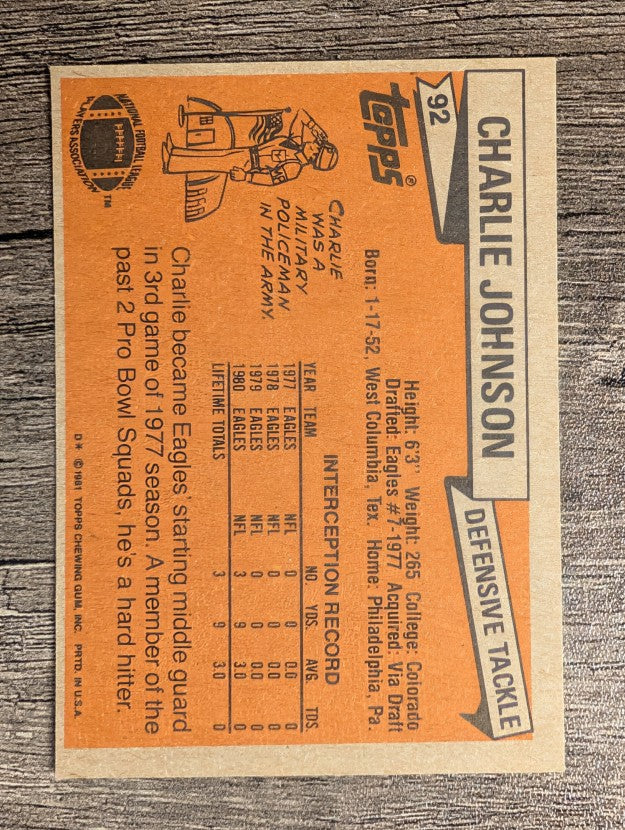 1981 Topps #92 Charlie Johnson