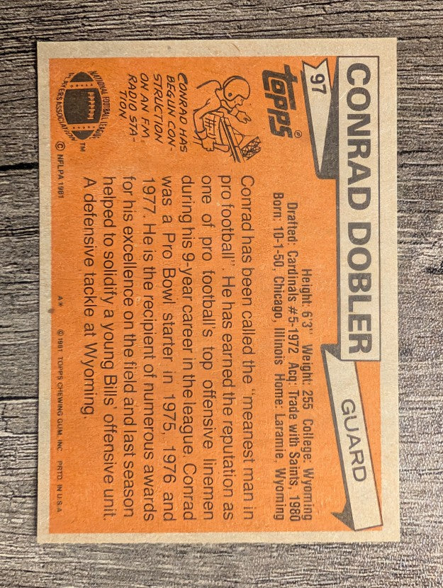 1981 Topps #97 Conrad Dobler